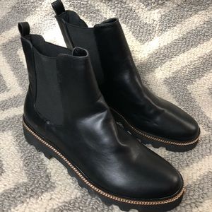 Black Chelsea Boots with Gold details